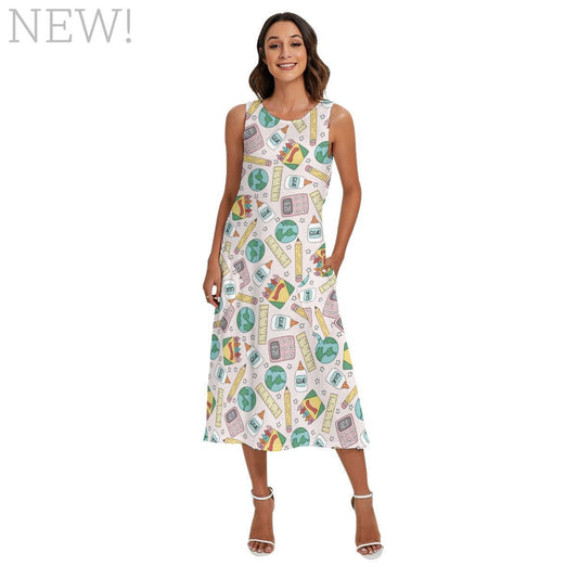 New School Mid-Length Sleeveless Dress