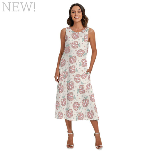 Disco Apples Mid-Length Sleeveless Dress