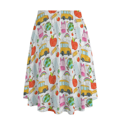 Bright School Educator Teacher Skirt with Pockets | Unique Teacher Gift | Back to School