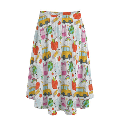 Bright School Educator Teacher Skirt with Pockets | Unique Teacher Gift | Back to School