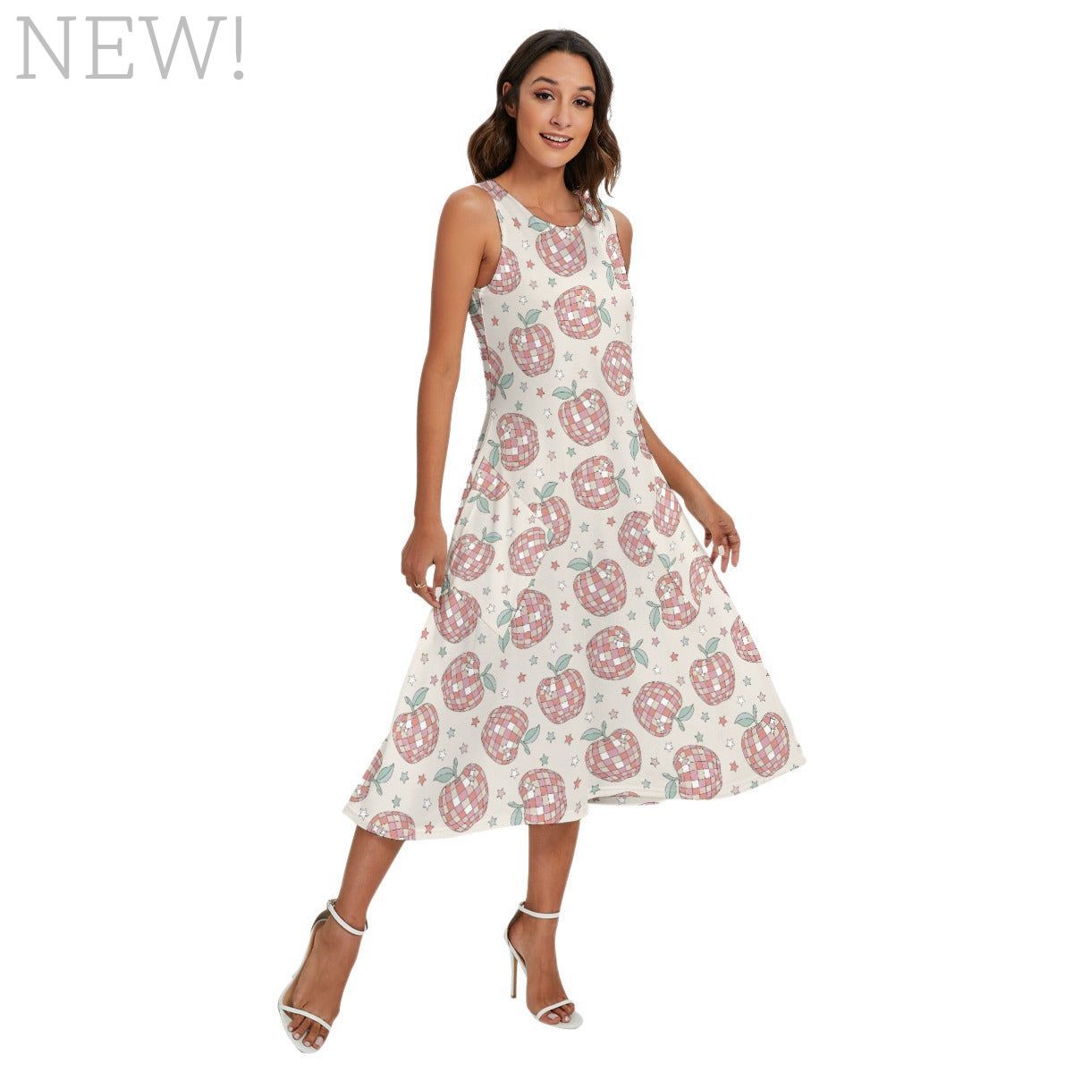 Disco Apples Mid-Length Sleeveless Dress