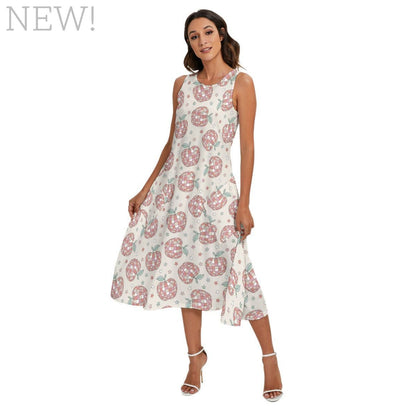 Disco Apples Mid-Length Sleeveless Dress