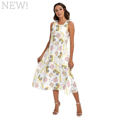 Wheels on the Bus Mid-Length Sleeveless Dress