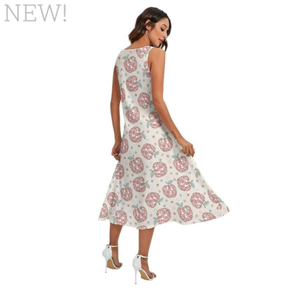 Disco Apples Mid-Length Sleeveless Dress