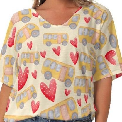 School Bus Driver Hearts Shirt