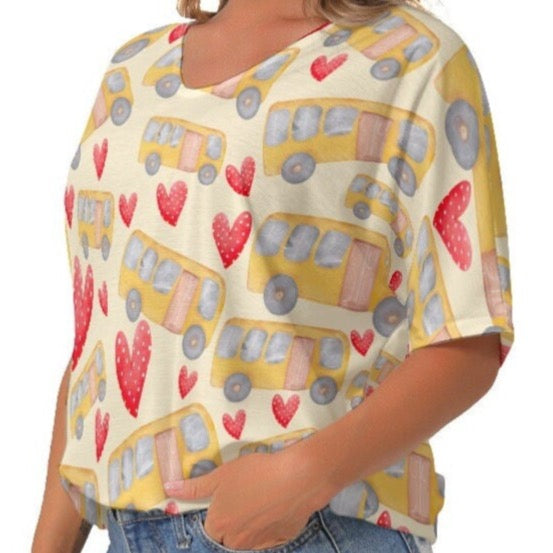 School Bus Driver Hearts Shirt