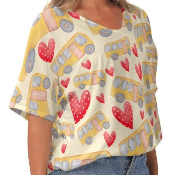 School Bus Driver Hearts Shirt